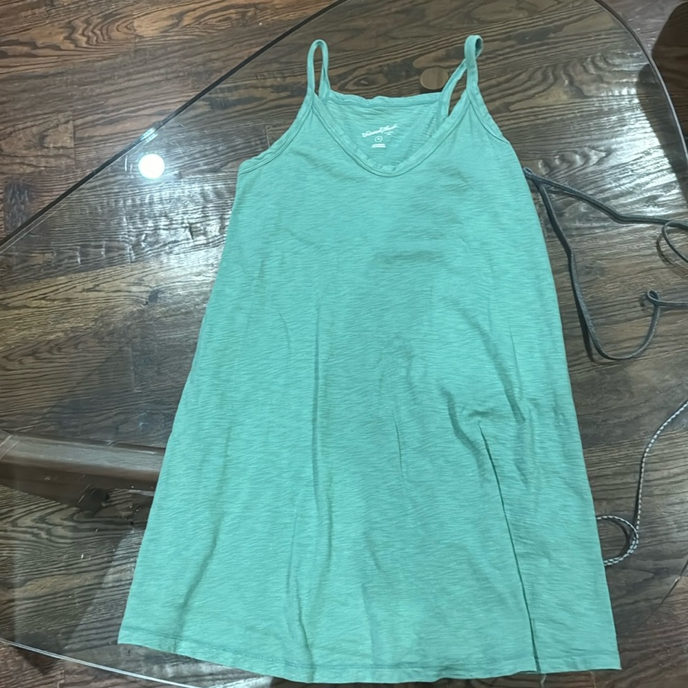 Green casual mini dress